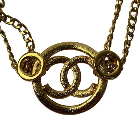 Cc Logo Necklace Gold-Tone Metal #209581C10B - Picture 6 of 9